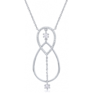 Silver Necklace with CZ