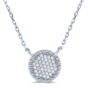 Silver Necklace with CZ White Stones
