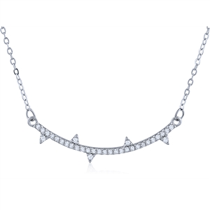 Silver Necklace with White CZ Stones