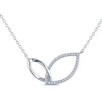 Silver Necklace with White CZ Stones