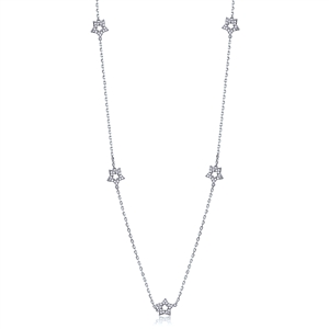 Silver Star Necklace with CZ