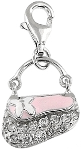 Silver and Enamel Charm - Purse