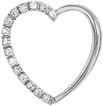 Silver Heart Pendant with CZ