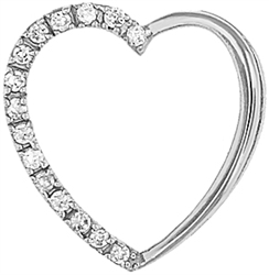 Silver Heart Pendant with CZ