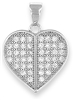 Silver Heart Pendant with CZ