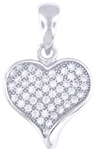 Silver Heart Pendant with Micro Set Cubic Zirconia