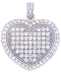 Silver Heart Pendant with CZ