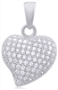 Silver Heart Pendant with Micro Set Cubic Zirconia