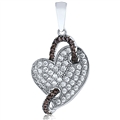 Silver Heart Pendant with Micro Set CZ