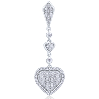 Silver Heart Pendant with Micro Set CZ