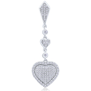 Silver Heart Pendant with Micro Set CZ