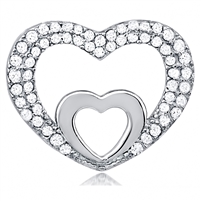 Silver Heart Pendant With CZ