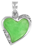 Silver & Jade Pendant with CZ