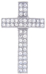 Silver Cross Pendant with Cubic Zirconia