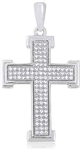 Silver Cross Pendant with Micro Set Cubic Zirconia