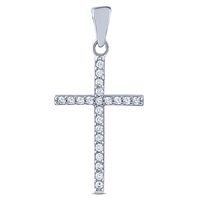 Sterling Silver Cross Pendant with Cubic Zirconia