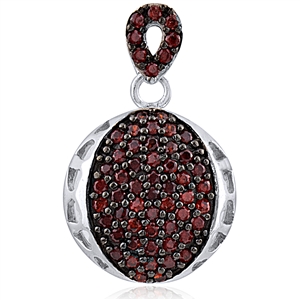 Silver Pendant with Red Cubic Zirconia