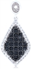 Silver Pendant with Black & White Cubic Zirconia