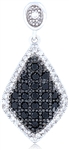 Silver Pendant with Black & White Cubic Zirconia