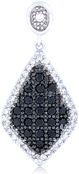 Silver Pendant with Black & White Cubic Zirconia