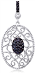 Silver Pendant with Black & White Cubic Zirconia