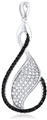 Silver Pendant with Black & White Micro Set Cubic Zirconia