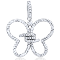 Silver Butterfly Pendant With CZ