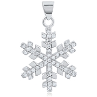 Silver Snowflake Pendant with CZ