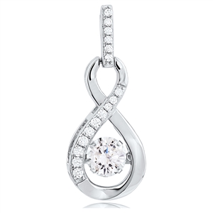 Silver Dancing CZ Infinity Pendant