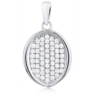 Silver Pendant With CZ - Micro Setting