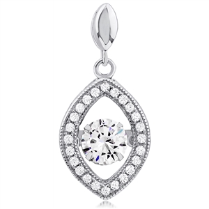 Silver Pendant With Dancing CZ