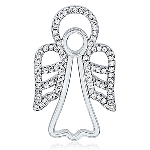 Silver Angel Pendant With CZ