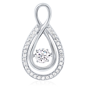 Silver Pendant With CZ Dancing Stone