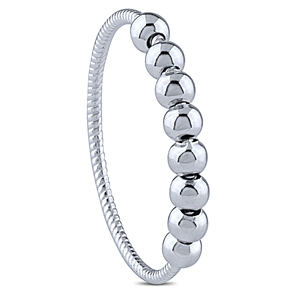 Plain Spinner Beads Silver Ring