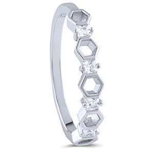 Silver Ring with White CZ Stones