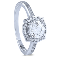 Sterling Silver Ring with White CZ