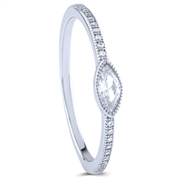 Sterling Silver Ring with Marquise Cut Cubic Zirconia Center