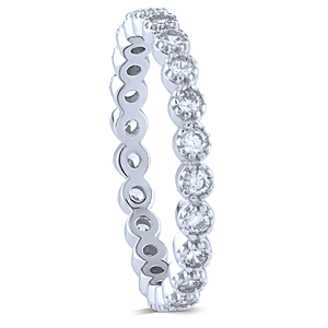 Sterling Silver Eternity Ring with Claw Set Cubic Zirconia