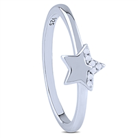 Sterling Silver Star Ring with Cubic Zirconia