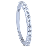 Sterling Silver Ring with Prince Cut Cubic Zirconia
