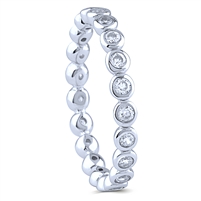 Sterling Silver Eternity Ring with Bezel Set Cubic Zirconia