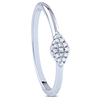Sterling Silver Ring with Pave Set Cubic Zirconia