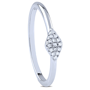 Sterling Silver Ring with Pave Set Cubic Zirconia
