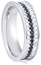 Silver Eternity Band Ring with Micro Set Cubic Zirconia