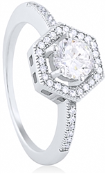 Silver Ring with Micro Set CZ