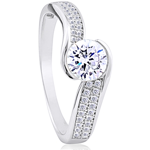 Silver Ring with Micro Set CZ