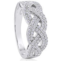 Silver Ring with Micro Set CZ