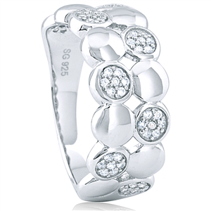 Silver Ring with Micro Set CZ