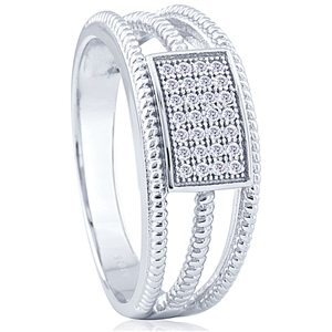 Silver Ring with Micro Set CZ