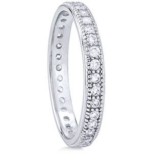Silver Eternity Ring with Cubic Zirconia